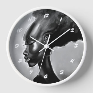 Reloj de pared para mujer africana bonito - Pintur