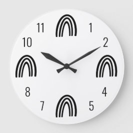 Reloj de pared para niños arcoiris negros/blancos