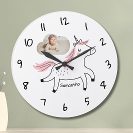Reloj de pared para niños con foto personalizada d