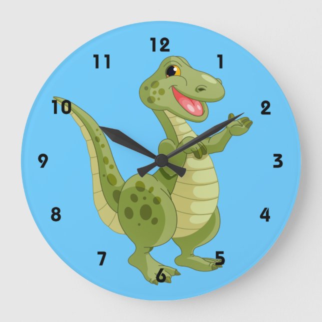 Reloj de pared para niños de dinosaurios (Anverso)