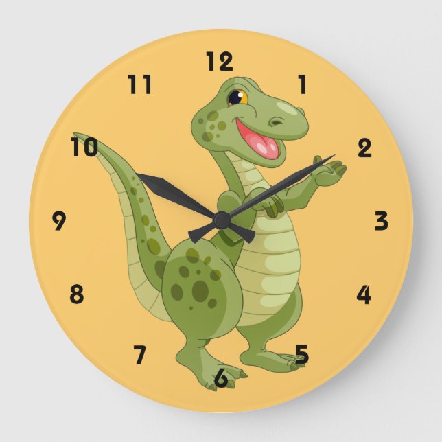 Reloj de pared para niños de dinosaurios (Anverso)