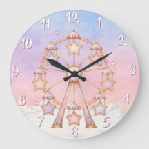Reloj de pared para nursery Circo Pastel