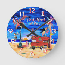 Reloj de pared para RV retro camper