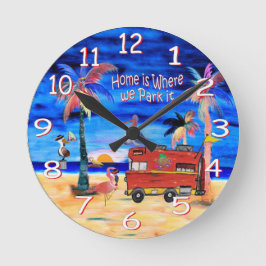 Reloj de pared para RV retro camper