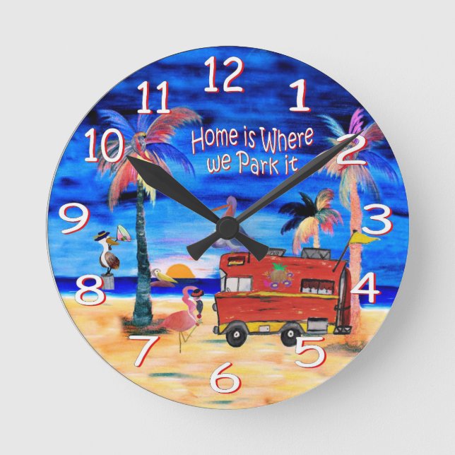 Reloj de pared para RV retro camper (Anverso)