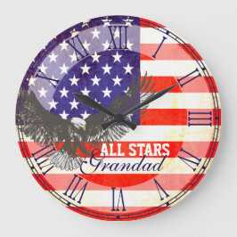 Reloj de pared patriótico del grandad del águila