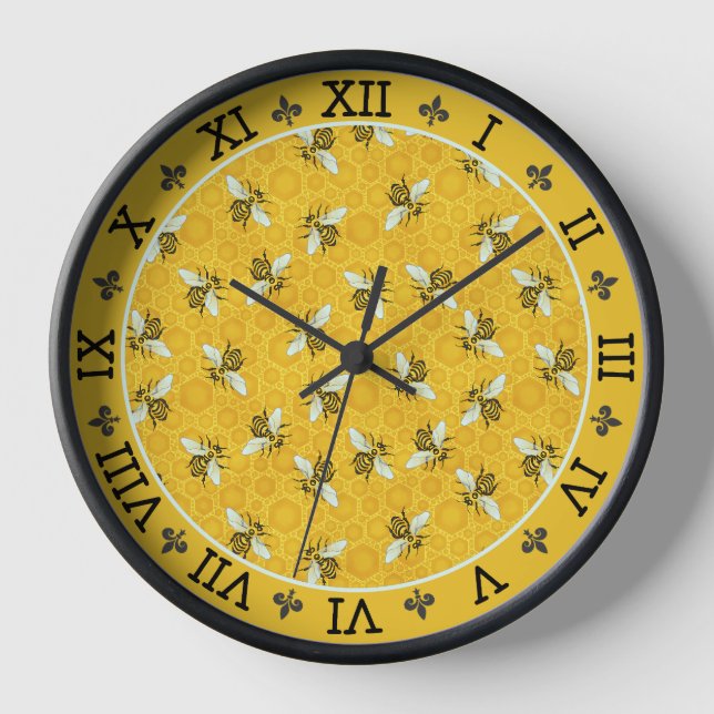 Reloj De Pared Patrón de abeja de abeja de abeja de Honeycomb (Anverso)