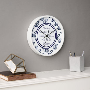Reloj De Pared Patrón de anclaje de la Marina Náutica