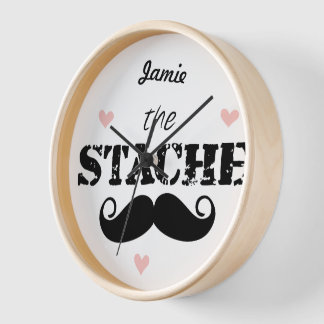 Reloj De Pared Patrón de bigote de cefalea