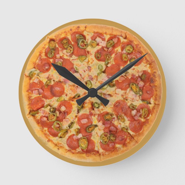 Reloj de pared Pepperoni Pizza (Anverso)