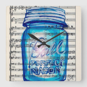 Reloj de pared perfecto del tarro de albañil