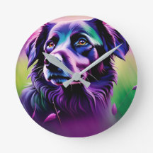 Reloj de pared - Perro morado
