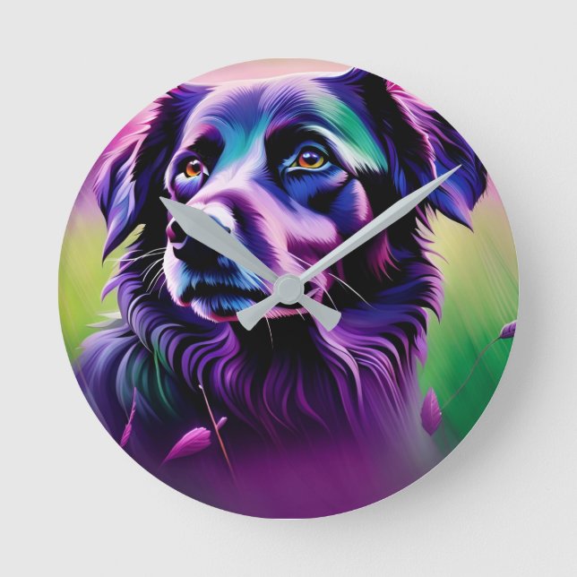 Reloj de pared - Perro morado (Anverso)