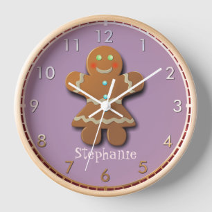 Reloj De Pared Personalizable Gingerbread Cookie