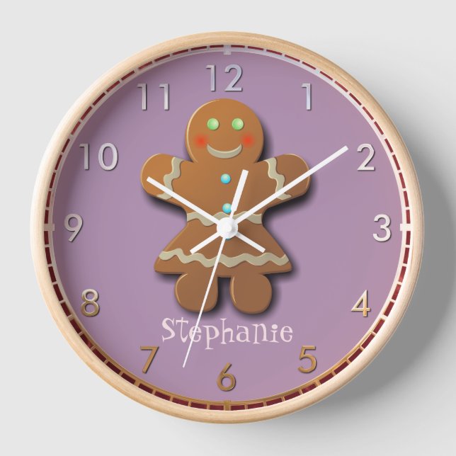 Reloj De Pared Personalizable Gingerbread Cookie (Anverso)