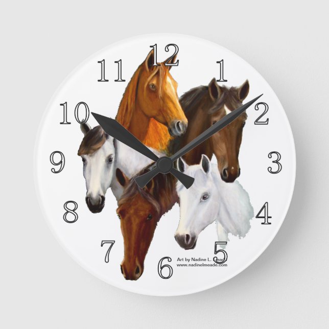 Reloj de pared - Personalizado, 5 Cabezas de cabal (Anverso)