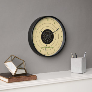 Reloj de pared personalizado blanco de la pistola