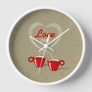 Reloj de pared personalizado Café del amor del
