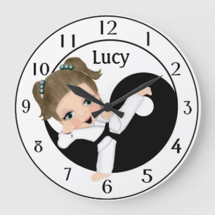 Reloj de pared personalizado chica del karate