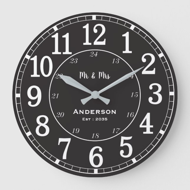 Reloj de pared personalizado con apellido de la fa (Anverso)