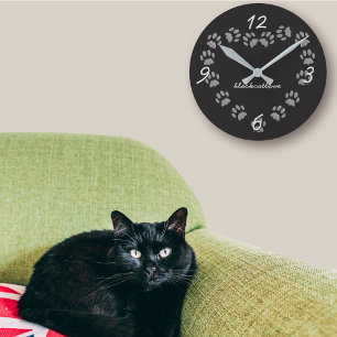 Reloj de pared personalizado con huella de pata de