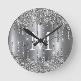 Reloj de pared personalizado con monograma de gota
