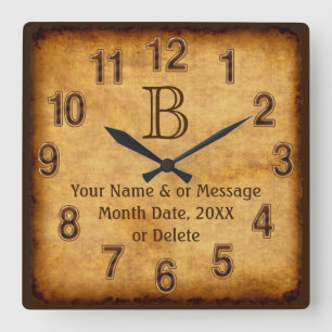 Reloj de pared personalizado con monograma de pape