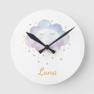 Reloj de pared personalizado con nombre de bebé La