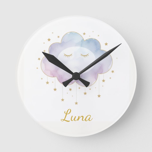 Reloj de pared personalizado con nombre de bebé La (Anverso)