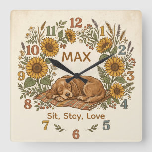 Reloj de pared personalizado con silueta de perro