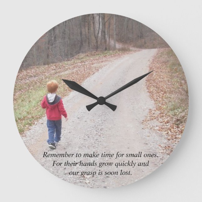 Reloj de pared personalizado con sus fotos y texto (Anverso)