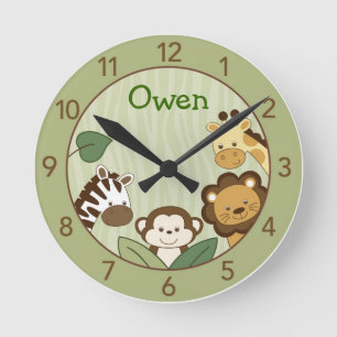 Reloj de pared personalizado de animal de jungla d