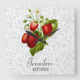 Reloj de pared personalizado de cocina con fresas