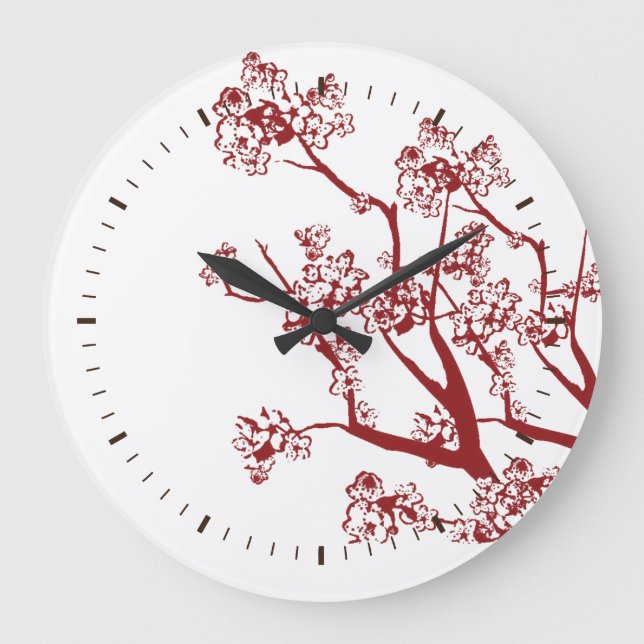 Reloj de pared Personalizado de flores de cerezo r (Anverso)
