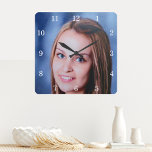 Reloj de pared personalizado de fotografía de fami<br><div class="desc">Sube una foto y crea fácilmente tu reloj de pared de fotos personalizado. Puede TRANSFERIR este DISEÑO a otros productos de Zazzle y ajustarlo para que se ajuste a la mayoría de los artículos de Zazzle. Los diseños de Standard Studio se realizan en gráficos vectoriales de alta resolución para una...</div>