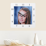 Reloj de pared personalizado de fotografía de fami<br><div class="desc">Sube una foto y crea fácilmente tu reloj de pared de fotos personalizado. Puede TRANSFERIR este DISEÑO a otros productos de Zazzle y ajustarlo para que se ajuste a la mayoría de los artículos de Zazzle. Los diseños de Standard Studio se realizan en gráficos vectoriales de alta resolución para una...</div>