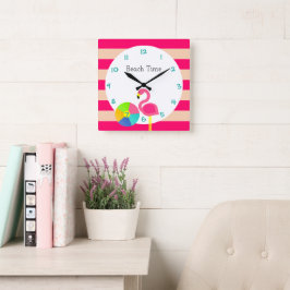Reloj de pared personalizado de franja rosada Flam