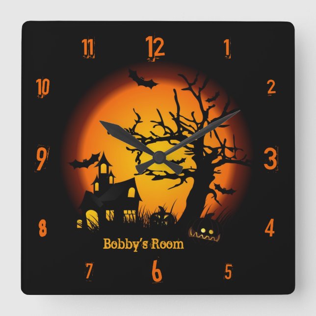 Reloj de pared personalizado de Halloween de la (Anverso)