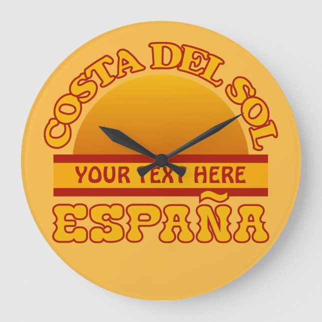 Reloj de pared personalizado de la Costa del Sol (Anverso)