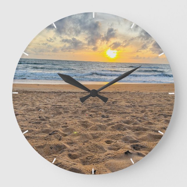 Reloj de pared personalizado de la foto del atarde (Anverso)