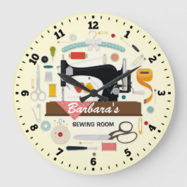 Reloj de pared personalizado de la máquina de cose
