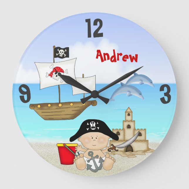 Reloj de pared personalizado de la playa del (Anverso)