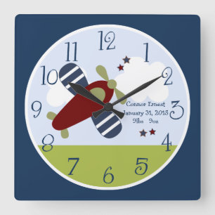 Reloj de pared personalizado de la plaza del avión