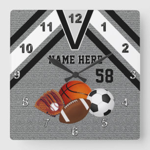 Reloj de pared personalizado de los deportes, su