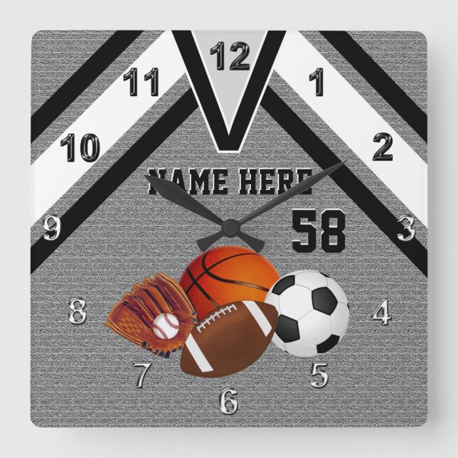 Reloj de pared personalizado de los deportes, su (Anverso)