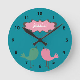 Reloj de pared personalizado de los pájaros del