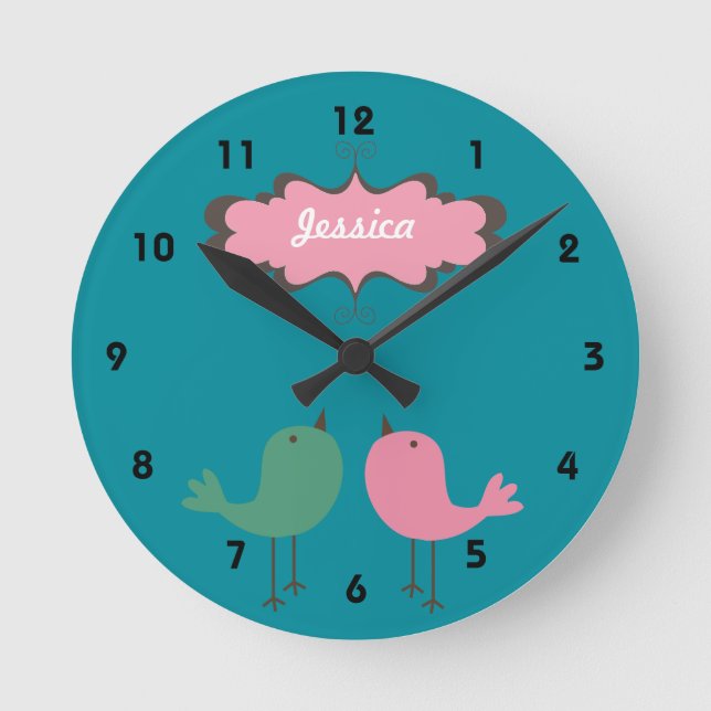 Reloj de pared personalizado de los pájaros del (Anverso)