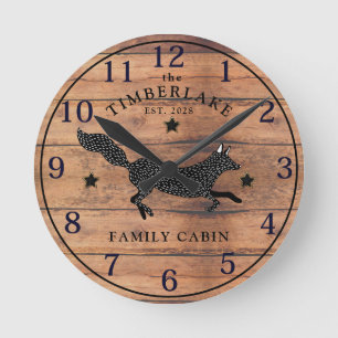 Reloj de pared personalizado de madera rústica de
