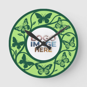 Reloj de pared personalizado de mariposa verde sal