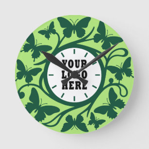 Reloj de pared personalizado de mariposa verde sal